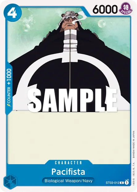 Pacifista, One Piece card ST03-012 — The Seven Warlords of the Sea set