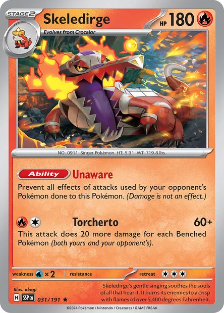 Skeledirge, Pokémon card SSP 031 — Surging Sparks set