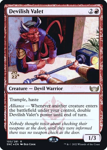 Devilish Valet, Magic card PSNC 105s — Streets of New Capenna Promos set