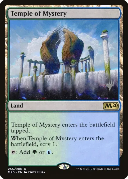 Temple du mystère, carte Magic PM20 255p — extension Core Set 2020 Promos