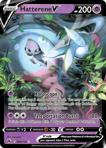 Hatterene V, Pokémon card CRZ 065 — Crown Zenith set