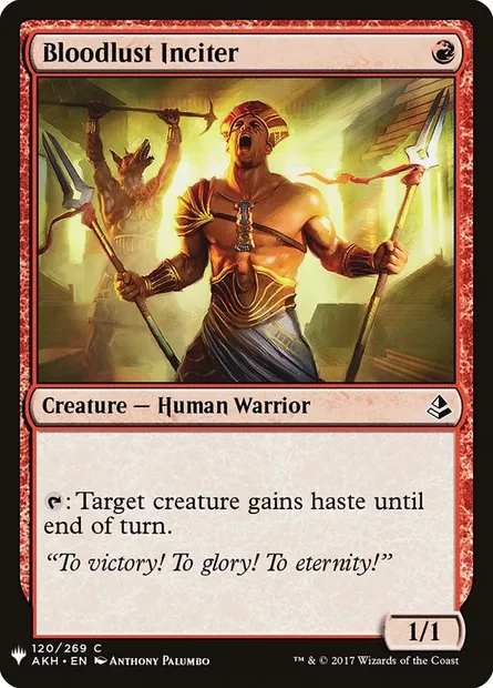 Bloodlust Inciter, Magic card PLST AKH-120 — The List set