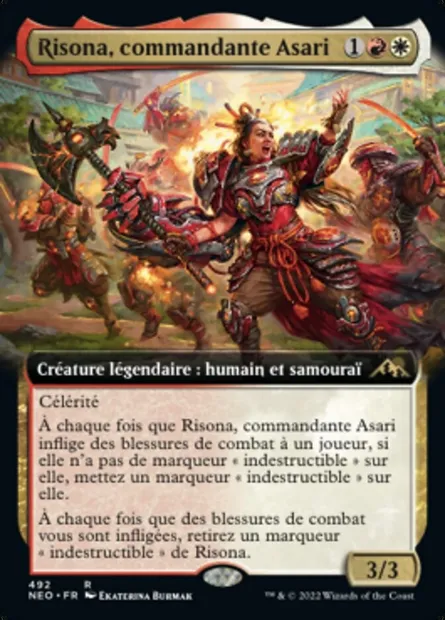 Risona, commandante Asari, carte Magic NEO 492 — extension Kamigawa: La Dynastie Néon