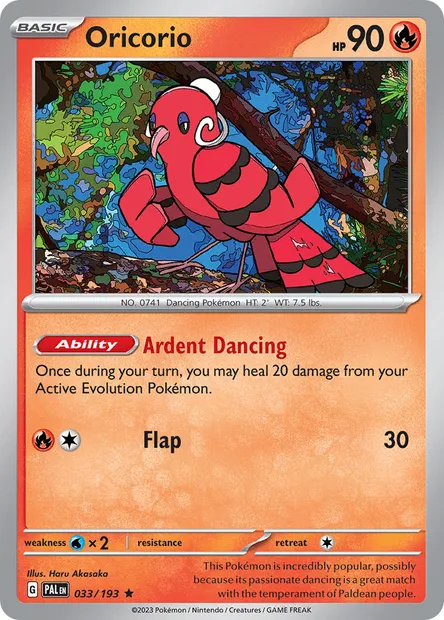 Oricorio, Pokémon card PAL 033 — Paldea Evolved set