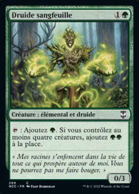 Druide sangfeuille, carte Magic NCC 299 — extension New Capenna Commander