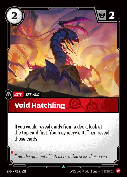 Void Hatchling, Riftbound card SFD 018 — Spiritforged set