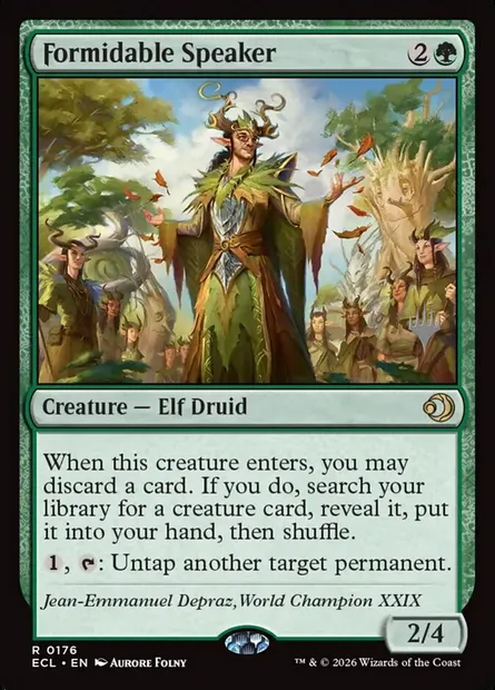 Formidable Speaker, Magic card PECL 176p — Lorwyn Eclipsed Promos set