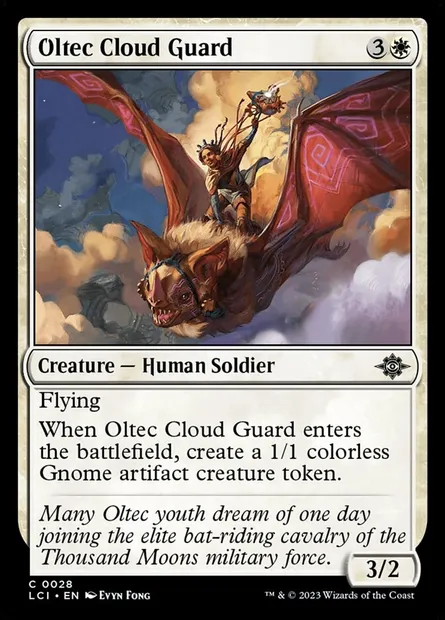 Oltec Cloud Guard, Magic card LCI 28 — The Lost Caverns of Ixalan set