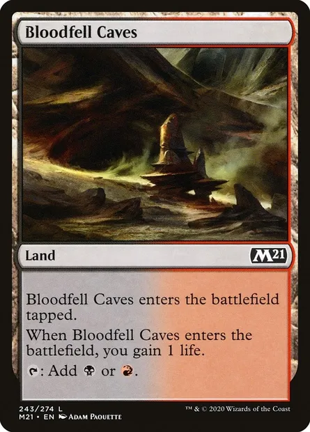 Bloodfell Caves, Magic card M21 243 — Core Set 2021 set