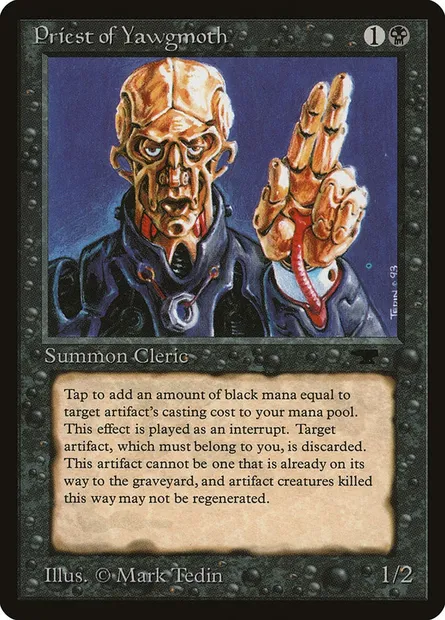 Priest of Yawgmoth, carte Magic ATQ 19 — extension Antiquities