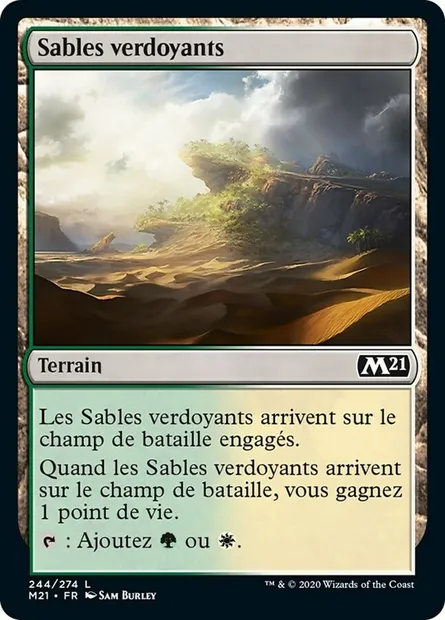 Sables verdoyants, carte Magic M21 244 — extension Core Set 2021
