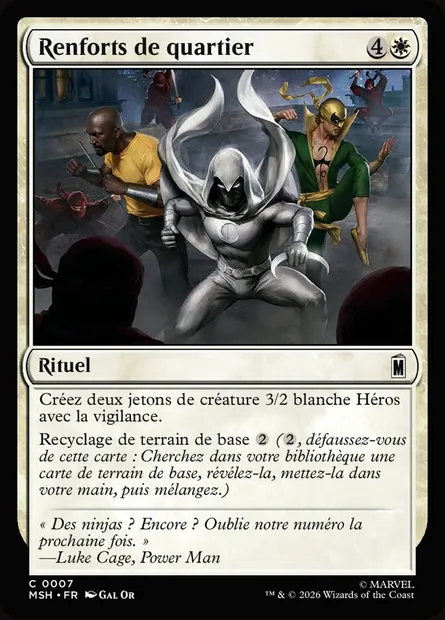 Renforts de quartier, carte Magic MSH 7 — extension Marvel Super Heroes