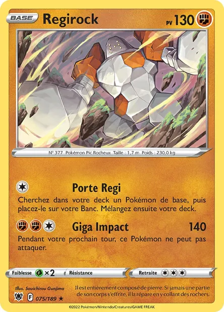 Regirock, carte Pokémon ASR 075 — extension Astres Radieux