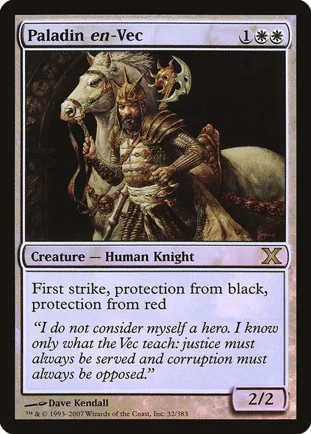 Paladin en-Vec, Magic card 10E 32★ — Tenth Edition set