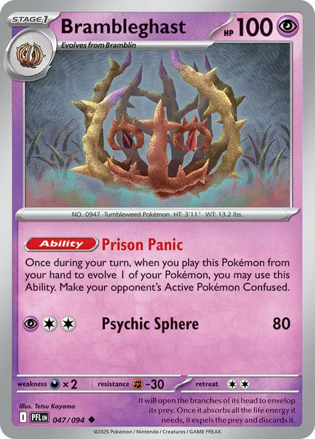 Brambleghast, Pokémon card PFL 047 — Phantasmal Flames set