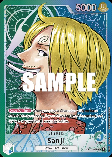 Sanji, One Piece card OP02-026 — PARAMOUNT WAR set
