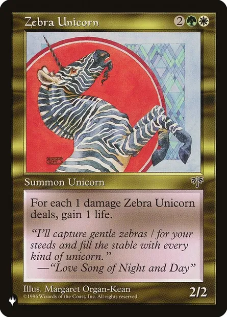 Zebra Unicorn, Magic card PLST MIR-290 — The List set