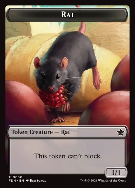 Rat, Magic card TFDN 30 — Foundations Tokens set