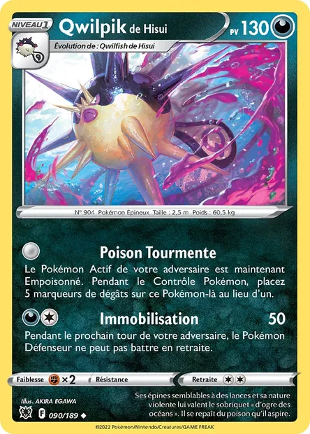 Qwilpik de Hisui, carte Pokémon ASR 090 — extension Astres Radieux