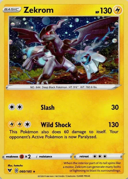 Zekrom, carte Pokémon TDX 060-6 — extension Theme Deck & Blisters Exclusives