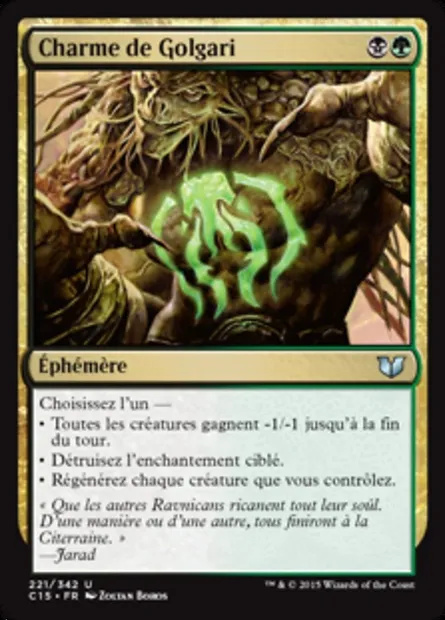 Charme de Golgari, carte Magic C15 221 — extension Commander 2015