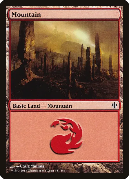 Mountain, Magic card C13 351 — Commander 2013 set