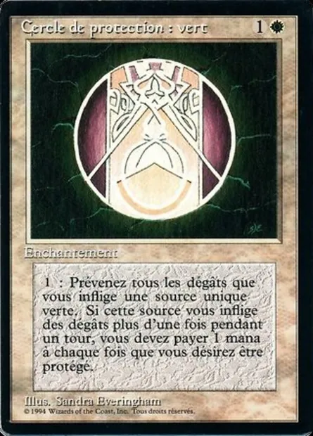 Cercle de protection : vert, carte Magic FBB 11 — extension Foreign Black Border