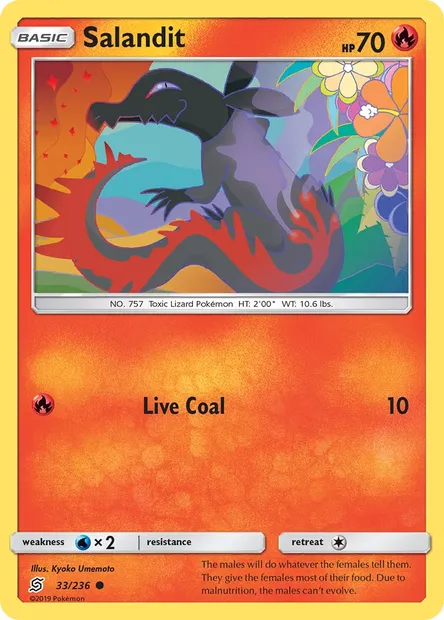 Salandit, Pokémon card UNM 33 — Unified Minds set
