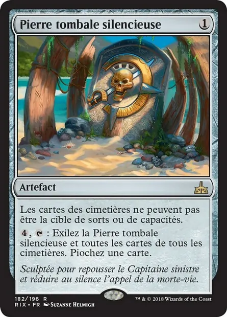 Pierre tombale silencieuse, carte Magic RIX 182 — extension Les combattants d'Ixalan