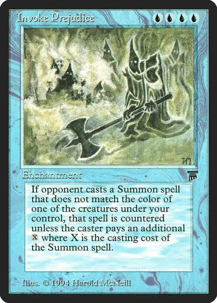 Invoke Prejudice, Magic card LEG 62 — Legends set