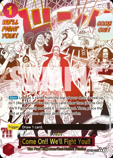 Come On!! We'll Fight You!!, One Piece card OP09-020 — EMPERORS IN THE NEW WORLD set