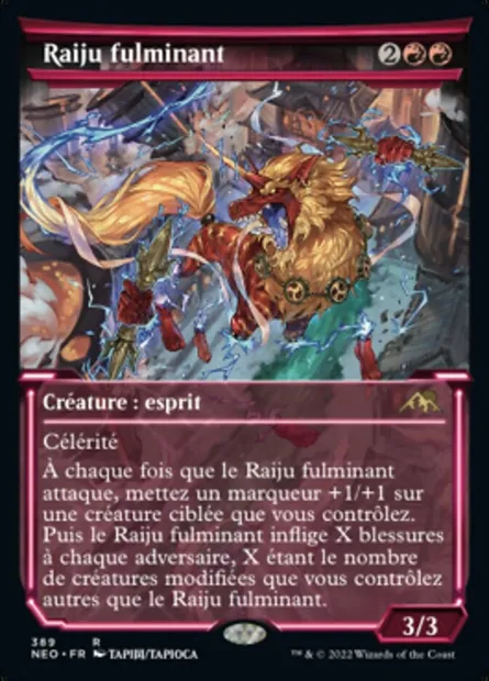 Raiju fulminant, carte Magic NEO 389 — extension Kamigawa: La Dynastie Néon