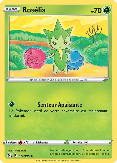Rosélia, carte Pokémon LOR 014 — extension Origine Perdue