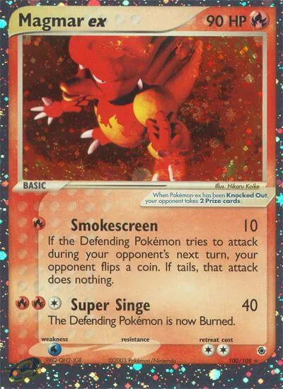 Magmar ex, Pokémon card RS 100 — Ruby & Sapphire set