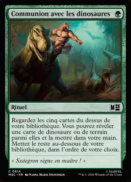 Communion avec les dinosaures, carte Magic MSC 814 — extension Marvel Super Heroes Commander