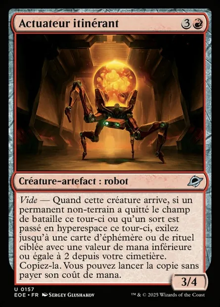 Actuateur itinérant, carte Magic EOE 157 — extension Edge of Eternities