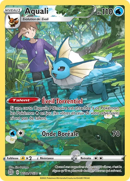 Aquali, carte Pokémon BRS TG02 — extension Stars Étincelantes