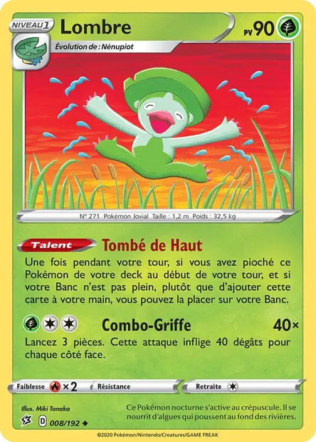 Lombre, carte Pokémon RCL 8 — extension Clash des Rebelles