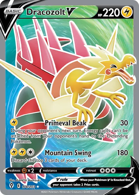 Dracozolt V, Pokémon card EVS 178 — Evolving Skies set