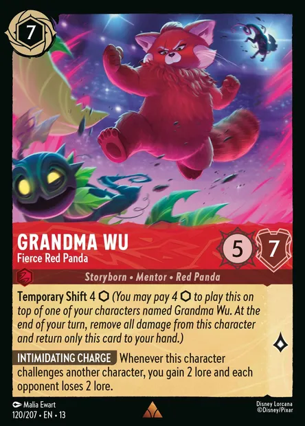 Grandma Wu - Fierce Red Panda, Disney Lorcana card CH13-120 — Attack of the Vine! set