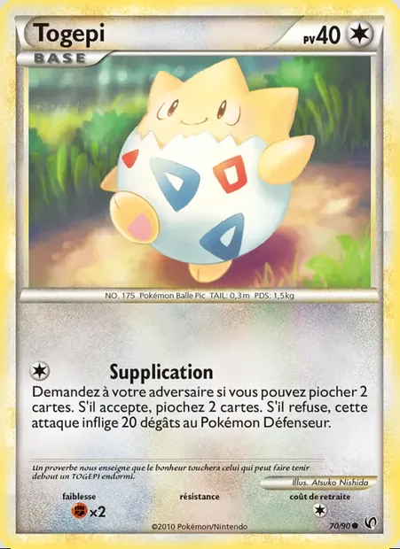 Togepi, carte Pokémon UD 70 — extension Indomptable