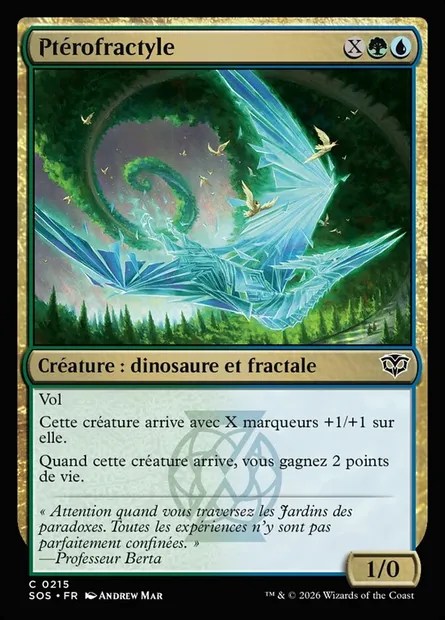 Ptérofractyle, carte Magic SOS 215 — extension Secrets of Strixhaven
