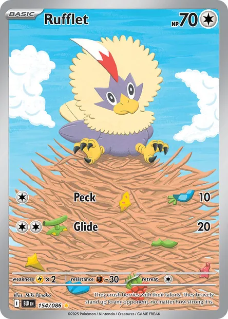 Rufflet, Pokémon card BLK 154 — Black Bolt set