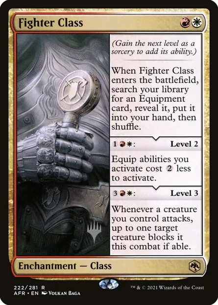 Classe : guerrier, carte Magic PAFR 222p — extension Adventures in the Forgotten Realms Promos