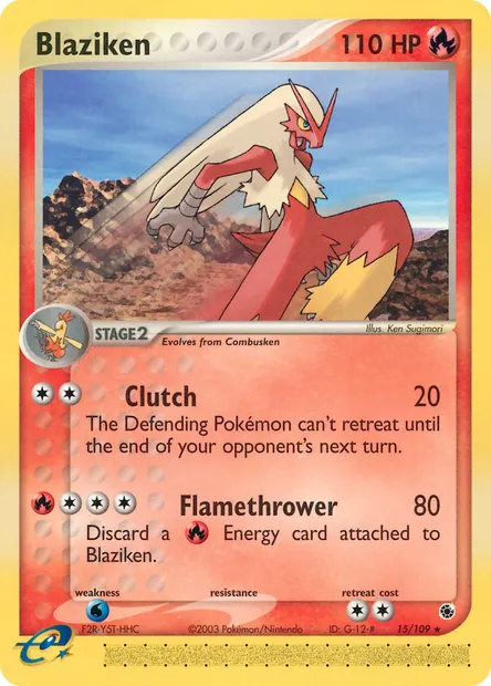 Blaziken, Pokémon card RS 15 — Ruby & Sapphire set
