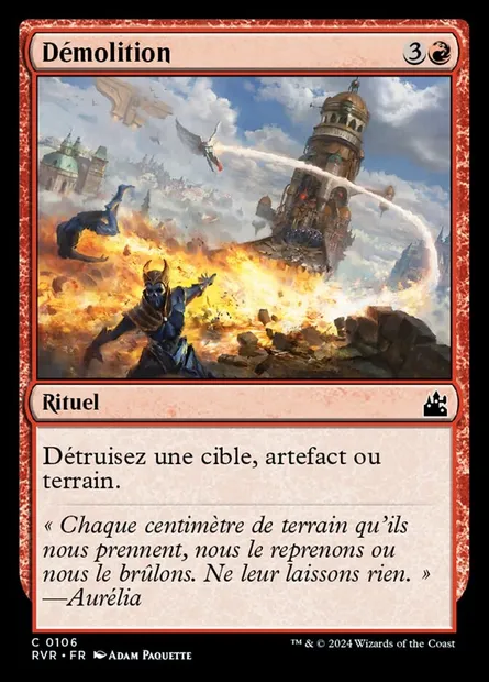 Démolition, carte Magic RVR 106 — extension Ravnica Remastered