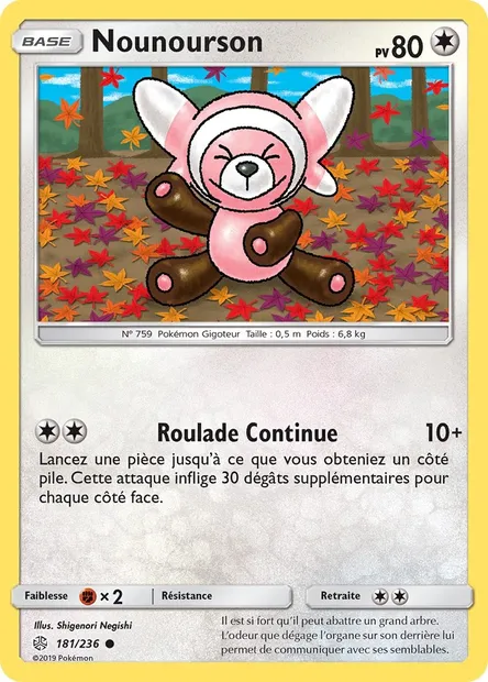 Nounourson, carte Pokémon CEC 181 — extension Éclipse Cosmique