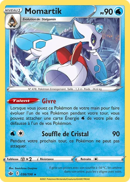 Momartik, carte Pokémon CRE 36 — extension Règne de Glace
