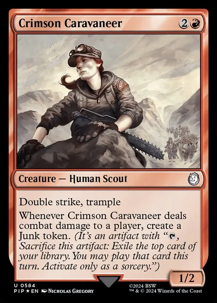 Caravanier Écarlate, carte Magic PIP 584 — extension Fallout