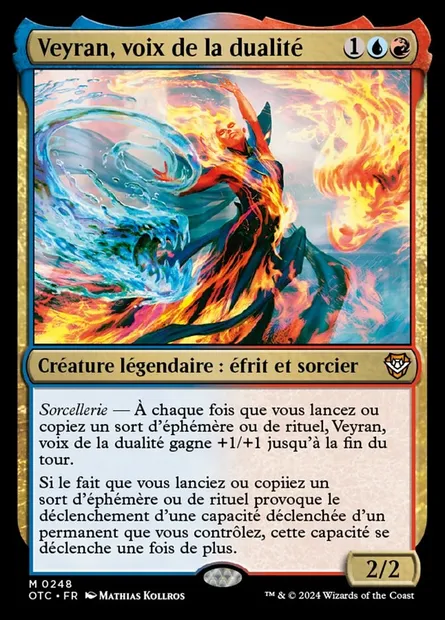 Veyran, voix de la dualité, carte Magic OTC 248 — extension Outlaws of Thunder Junction Commander